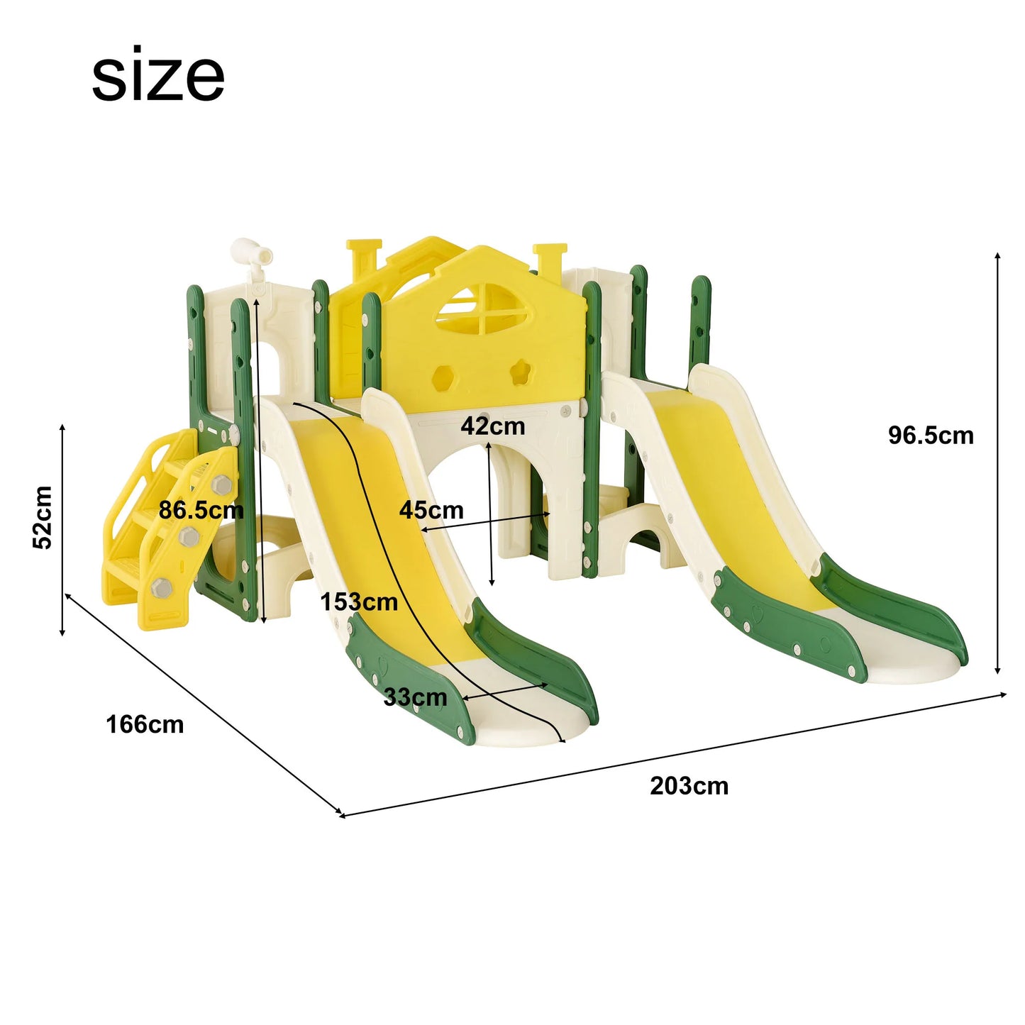 🏡 7-in-1 Kids' Double Slide Playground – Indoor & Outdoor Playset with Climber, Tunnel & Telescope