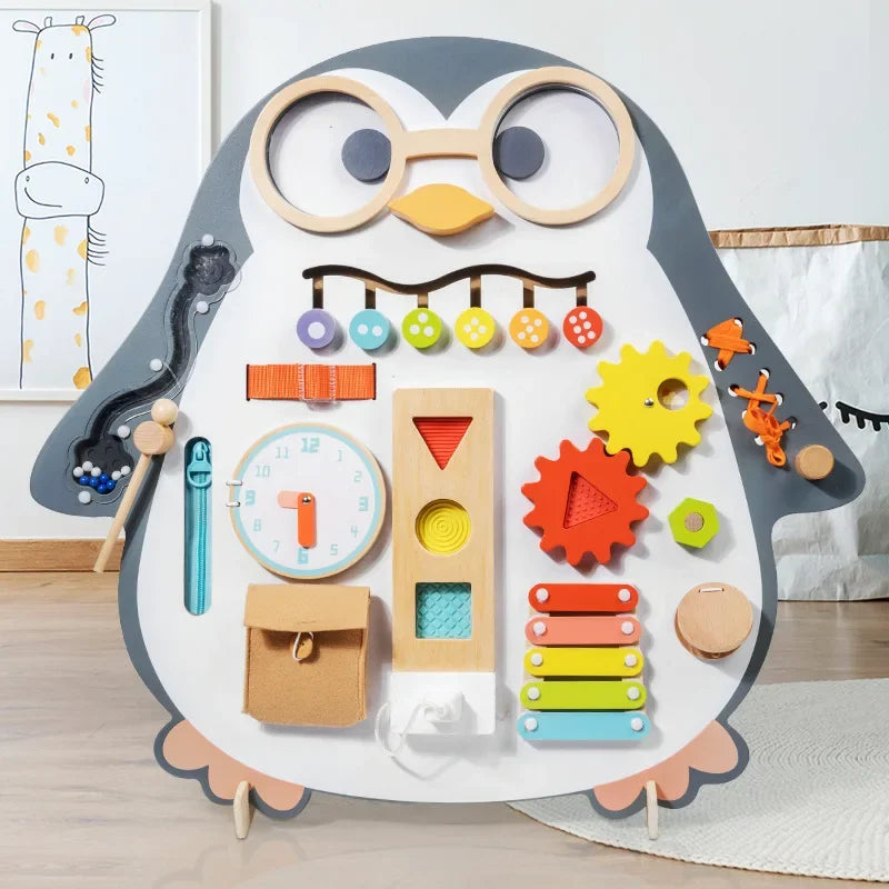 🧩 2-in-1 Montessori Busy Board – Double-Sided Sensory Educational Toy for Kids (1-5 Years) 🎨